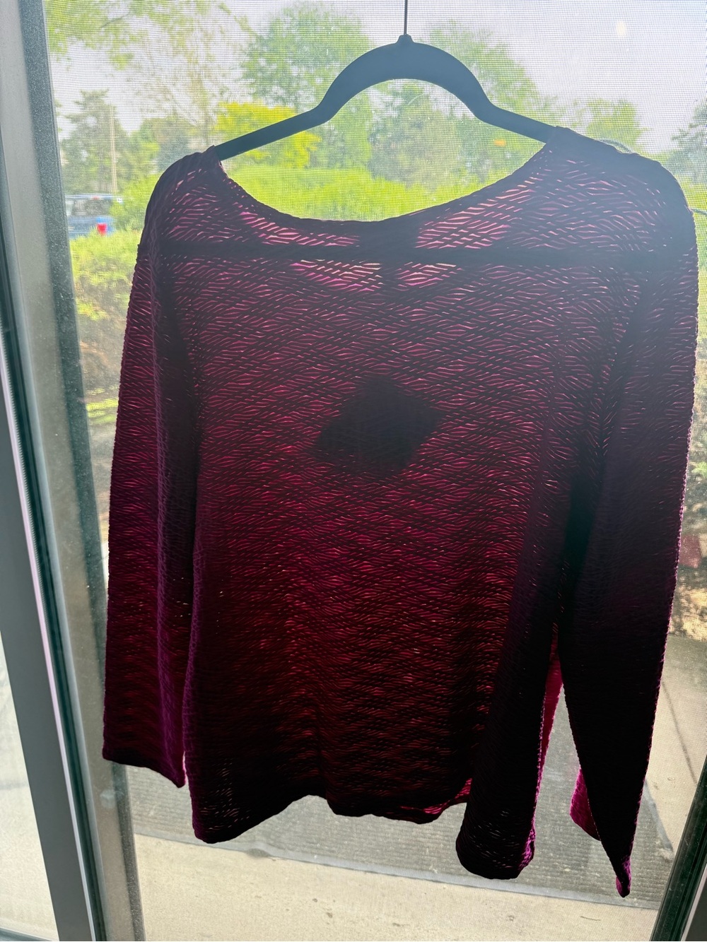 Dialogue Fuchsia Textured Long Sleeve Top NWT 2X